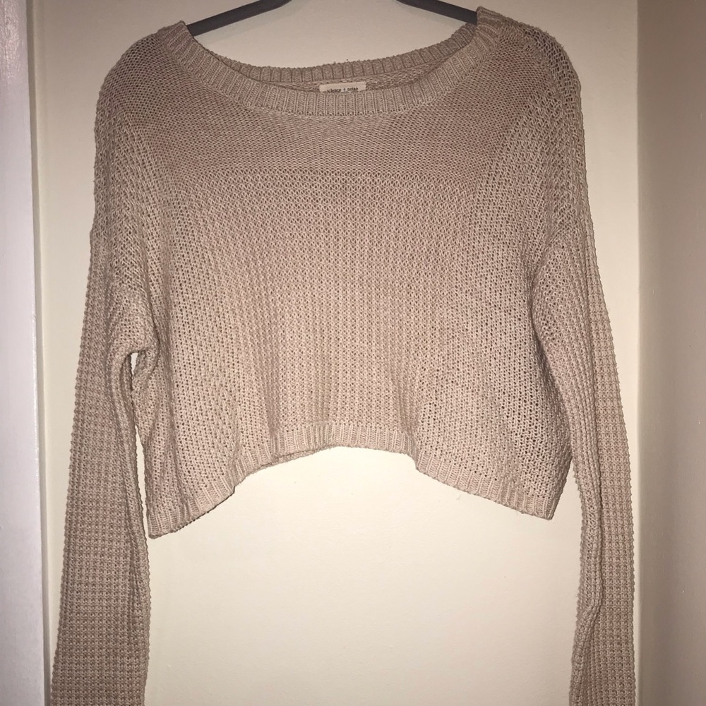 Pink Cropped Silence and Noice Sweater